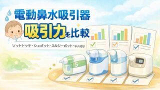 電動鼻水吸引器の吸引力を比較したイメージ