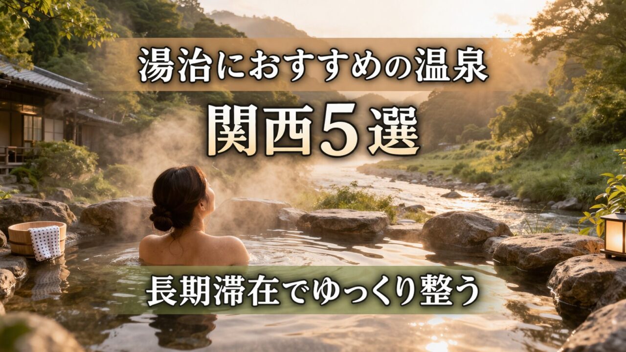 湯治におすすめの関西の温泉5選｜自然に囲まれた露天風呂で長期滞在しながらゆっくり体を整えるイメージ